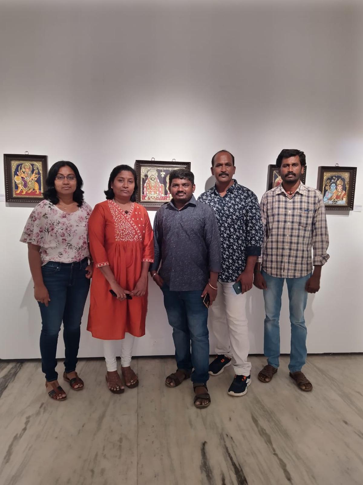 (Left to right) Artists Bharathi Senthilvelan, Bharani Elangovan, Vasudevan A, K Elangovan and A Murthy  