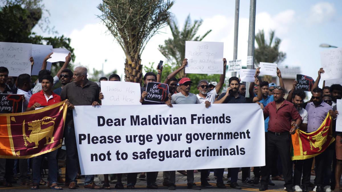 ‘Don’t safeguard criminals’: Fleeing Sri Lankan president faces protests in Maldives