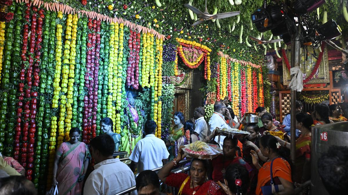 Goddess Durga adorned with vegetables as three-day Sakambari festival begins in Vijayawada