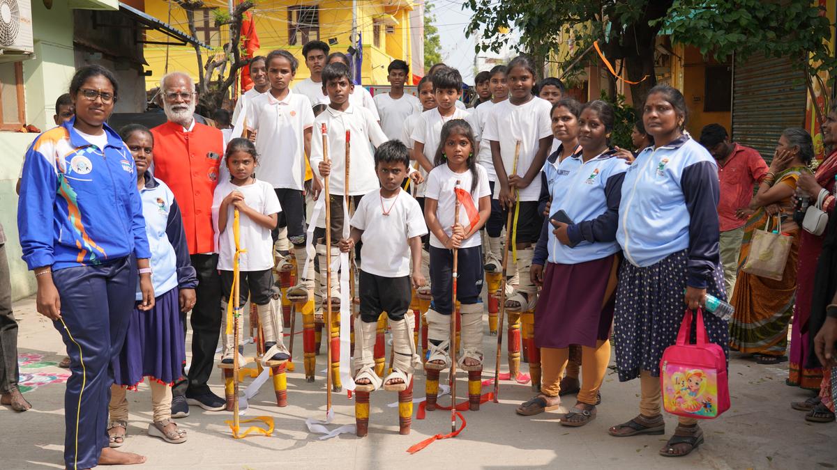 A silambam event by children for a cause