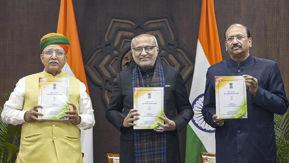 Vice-President releases updated Constitution editions in Tamil and Gujarati