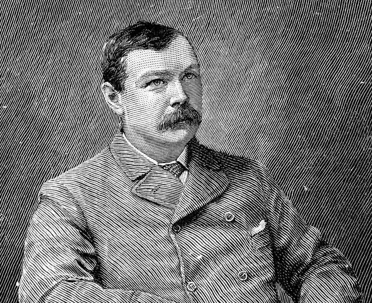 Arthur Conan Doyle, British writer and medical doctor. He created the character Sherlock Holmes in 1887. Arthur Conan Doyle, British writer and medical doctor. He created the character Sherlock Holmes in 1887.