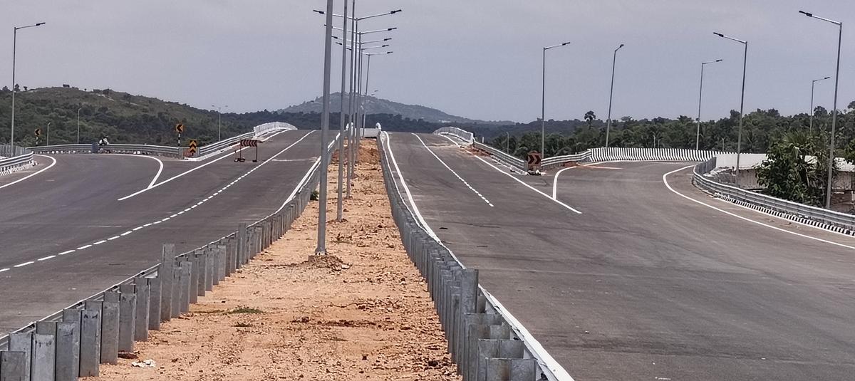 A panoramic view of the Chennai-Bengaluru Express Way on the Chittoor-Vellore border.