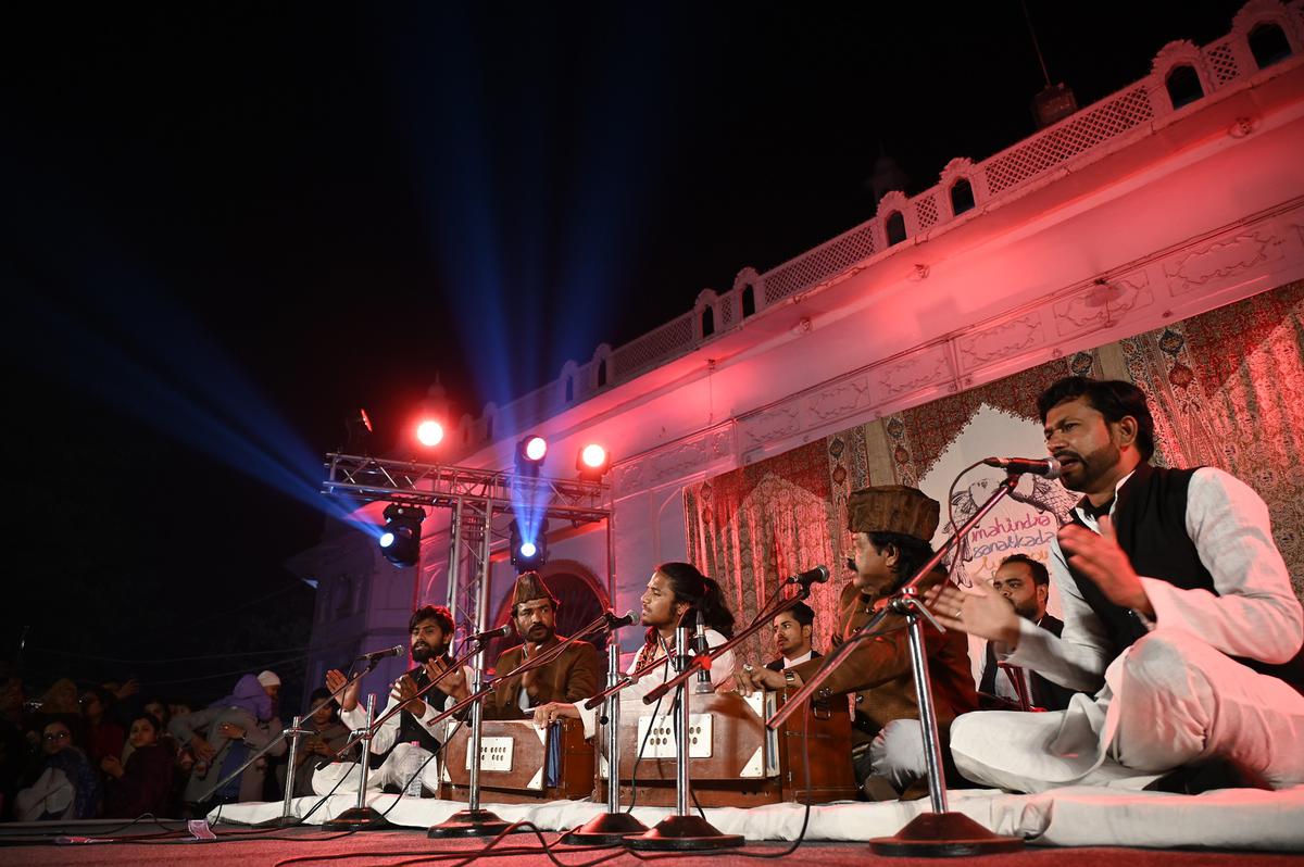 A qawwali performance at the Safed Baradari during the Mahindra Sanatkada Festival in 2023.