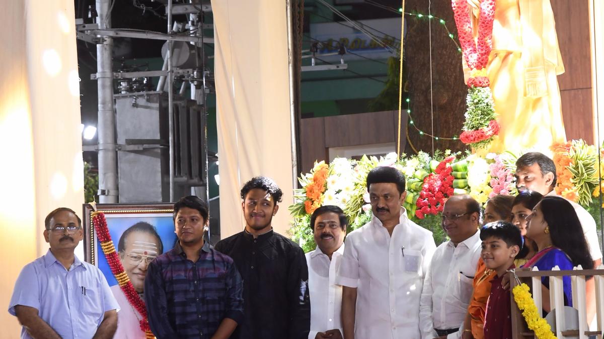 Chief Minister M.K. Stalin unveils T.M. Soundararajan statue