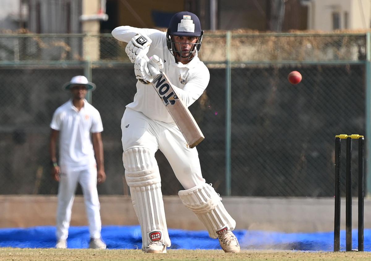 Punjab’s Abhishek Sharma in action in the Ranji Trophy opener against Karnataka in Hubballi on Sunday.