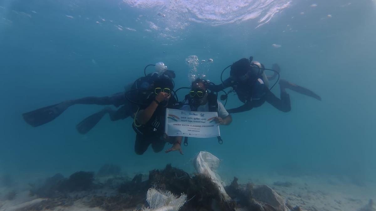 Ocean clean-up drive held at Agatti