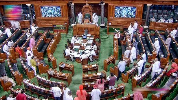 Parliament Monsoon Session live updates | Rajya Sabha, Lok Sabha adjourned till 2 p.m. amid Opposition sloganeering