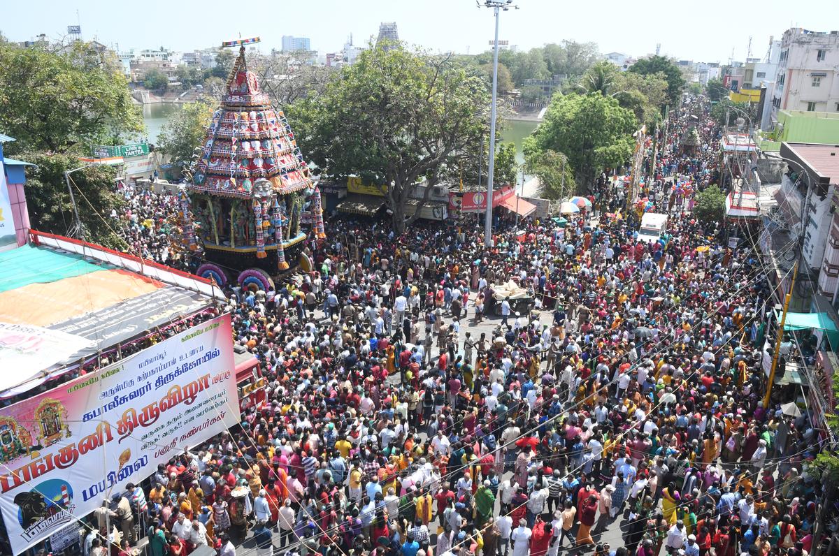 The car festival of the Kapaleeswarar Temple, Mylapore, will be held on April 9.