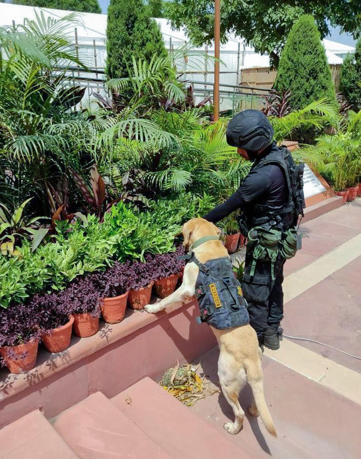 The Bomb Squad of the National Security Guard  conducting anti-sabotage checks at different locations ahead of the G-20 Summit on September 2, 2023.