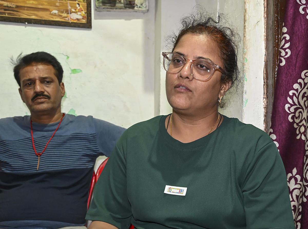 Rakhi Soni, 41, at her home in Jabalpur’s Kotwali area days after losing her sister Neetu Soni and her nephew Viraj in the tragedy.