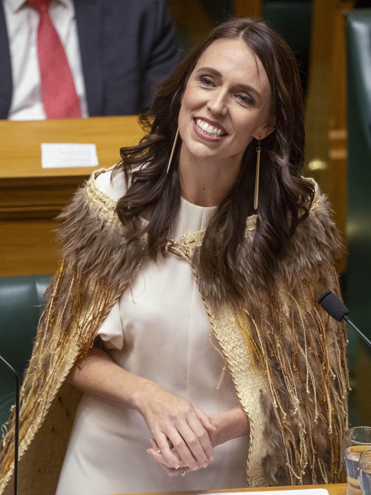 Jacinda Ardern makes her final speech to New Zealand’s Parliament in Wellington, on Wednesday, April 5, 2023, after her five-year tenure as prime minister.