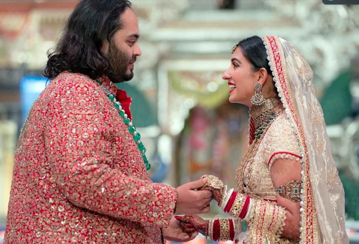 Reliance Industries Chairman Mukesh Ambani’s son Anant Ambani ties the knot with Radhika Merchant in the extravagant wedding ceremony, at the Jio World Convention Centre in Mumbai