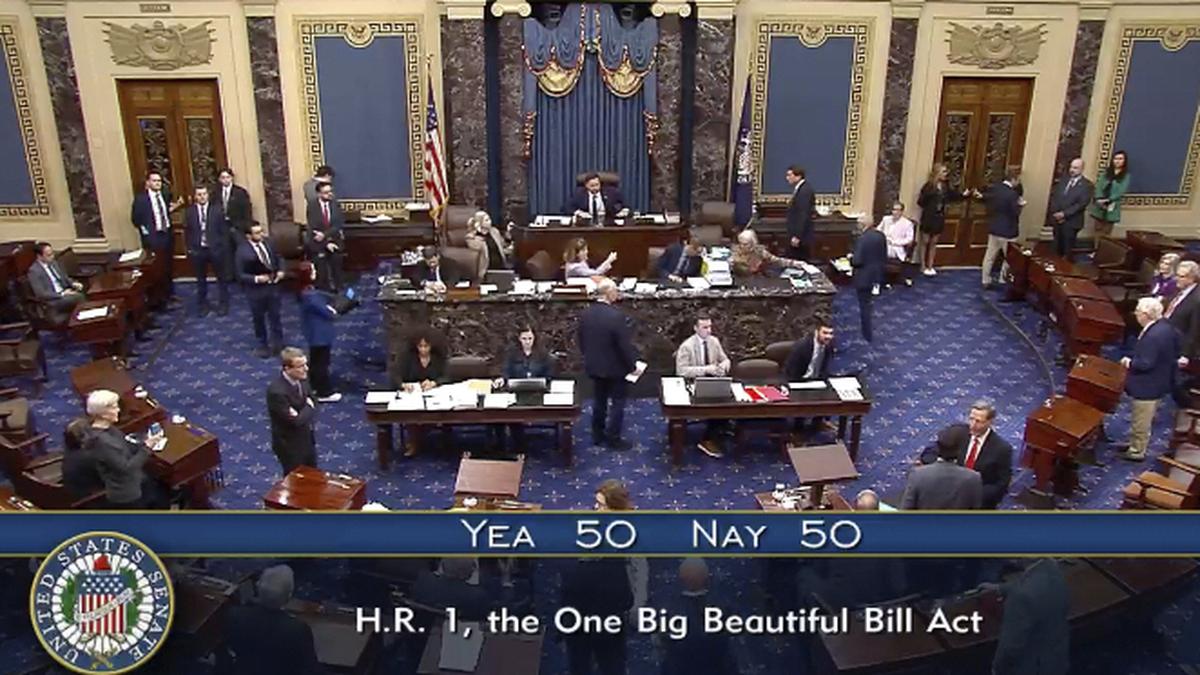 Senate passes Trump’s big tax breaks, spending cuts bill as Vance breaks 50-50 tie