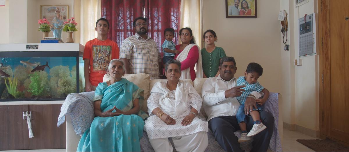 Thankamma Williams (in white, seated) of Judith Caterers, Bengaluru, with her family 