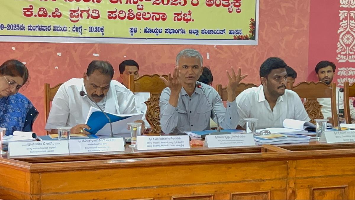 Karnataka Revenue Minister holds review meeting in Hassan, takes officers to task