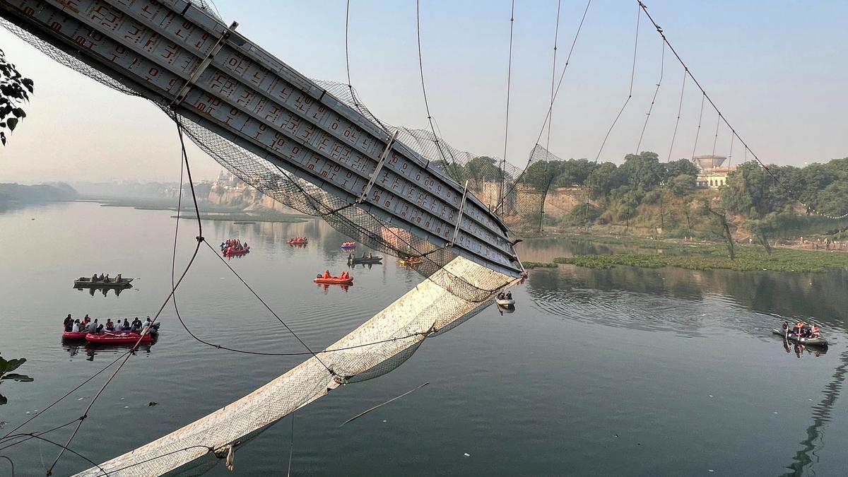 In pictures Morbi bridge collapse The Hindu