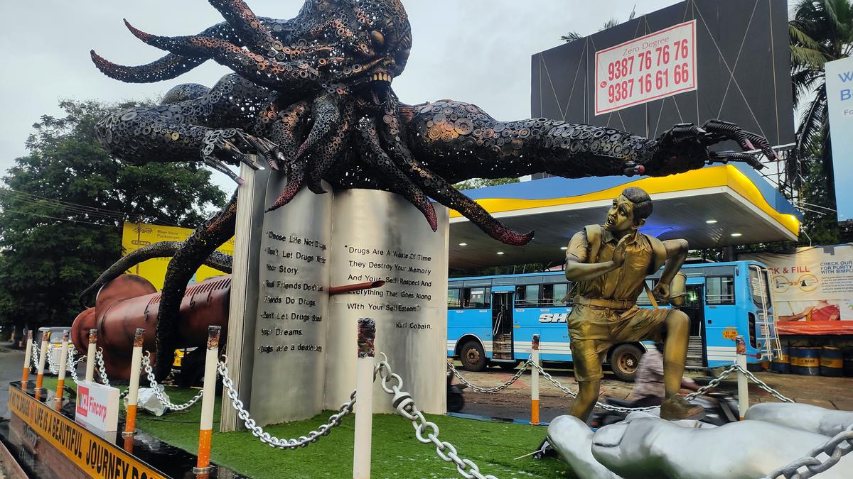 Rust and resolve: Thrissur’s anti-drug installation sends a bold message