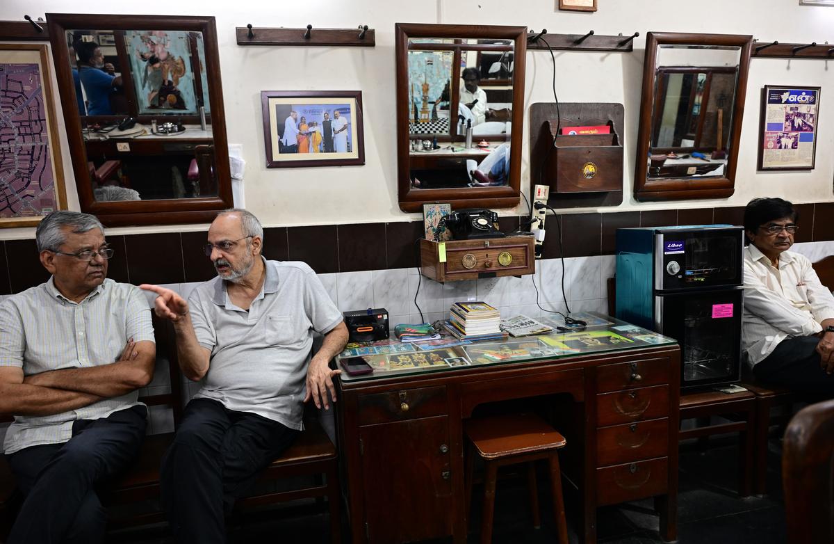 Old customers at Kerala Hair dressers.