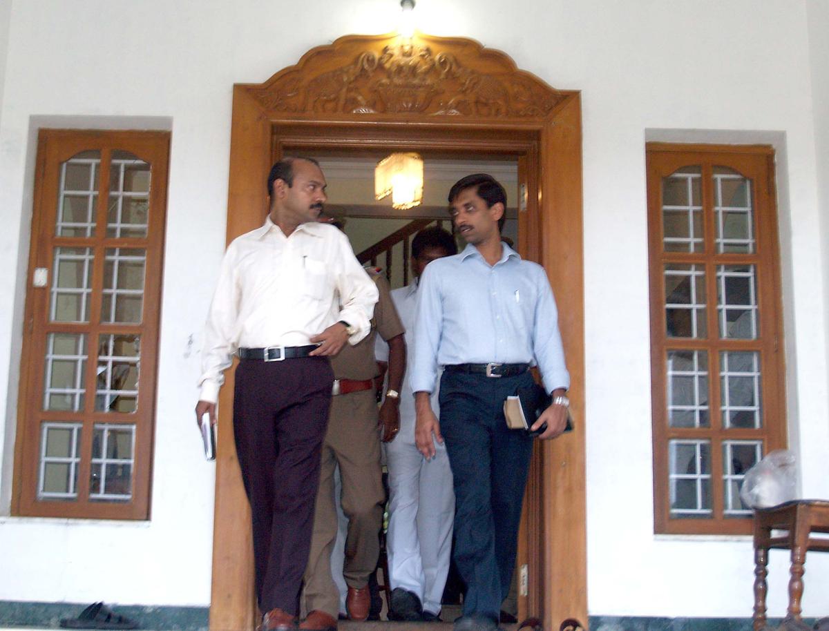DIG G. Venkataraman (left) and SP A. Arun at the scene of crime. File