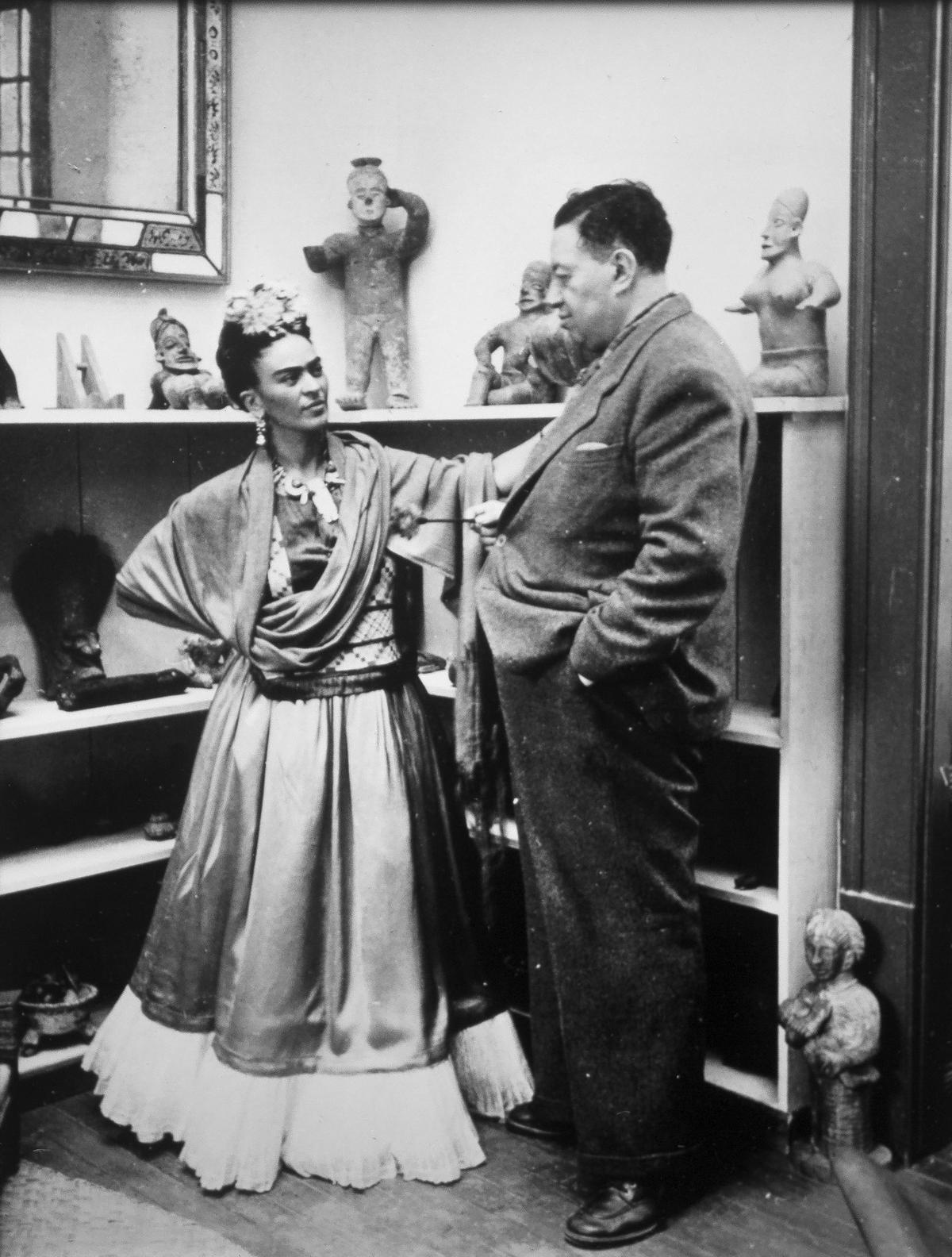Frida Kahlo and Diego Rivera in Coyoacán, Mexico City, 1943