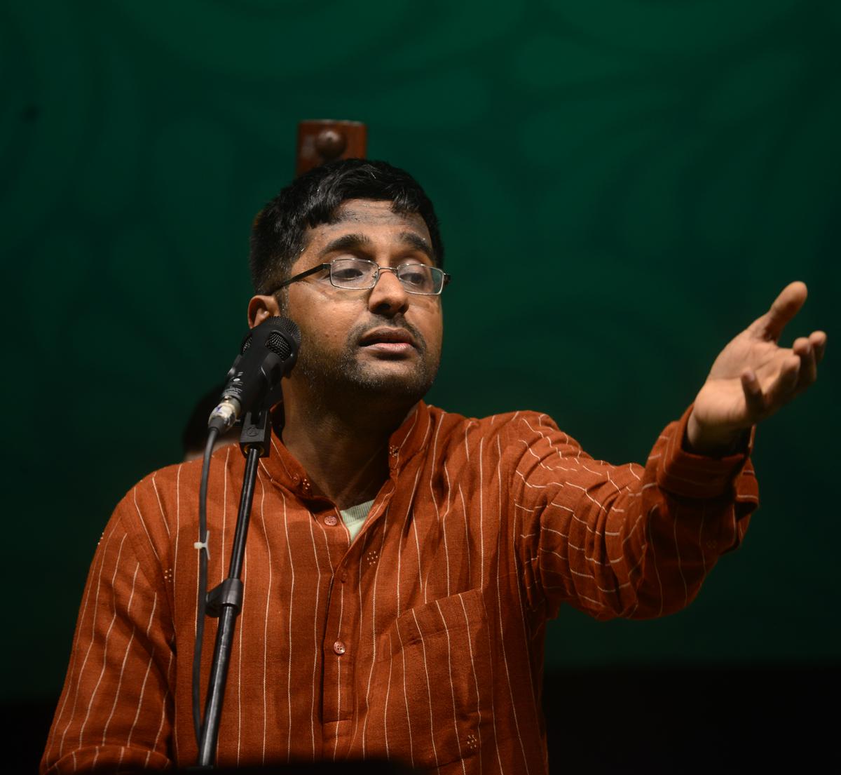 Abhishek Raghuram at the Music Academy’s margazhi season in 2023. 