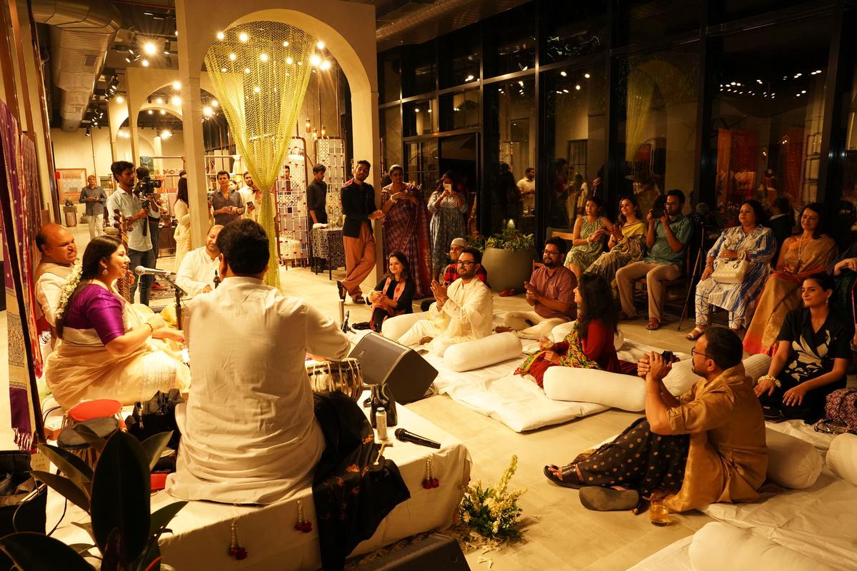 Ananya Gaur performing at Aadyam Handwoven’s music initiative, #MusicOfAadyam, held recently. Ananya Gaur performing at Aadyam Handwoven’s music initiative, #MusicOfAadyam, held recently.