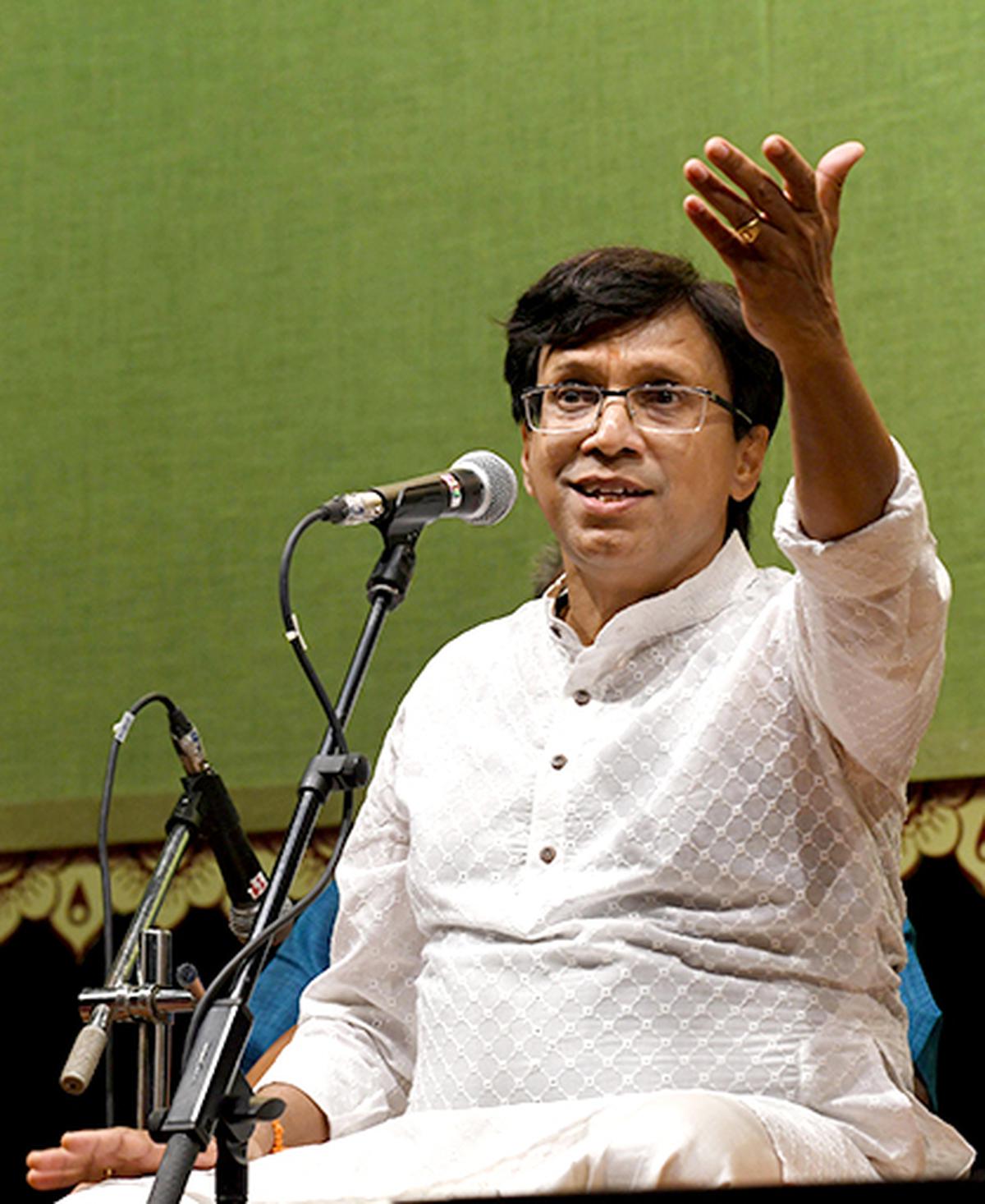  R. Suryaprakash performing at the Music Academy in 2019. 