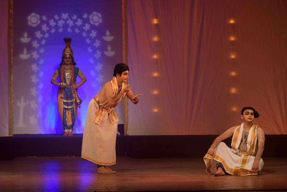 Thematic dance performance ‘Agre Pashyami’  presented at Narada Gana Sabha, Chennai, in February 2023. 