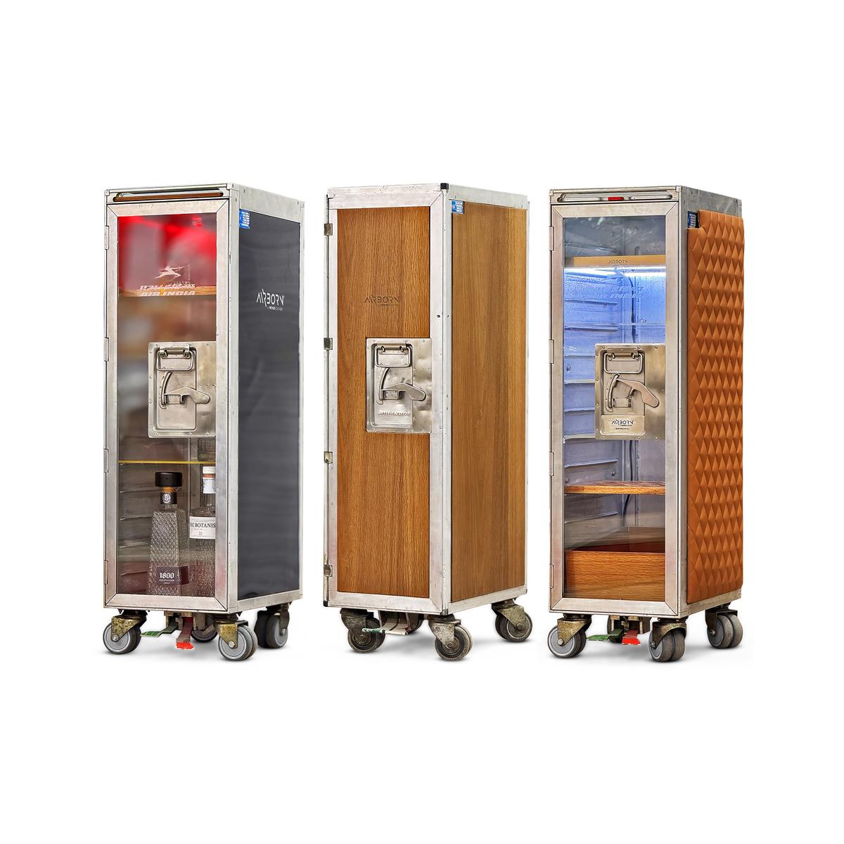 Air India galley carts transformed into plush trolley bars Air India galley carts transformed into plush trolley bars