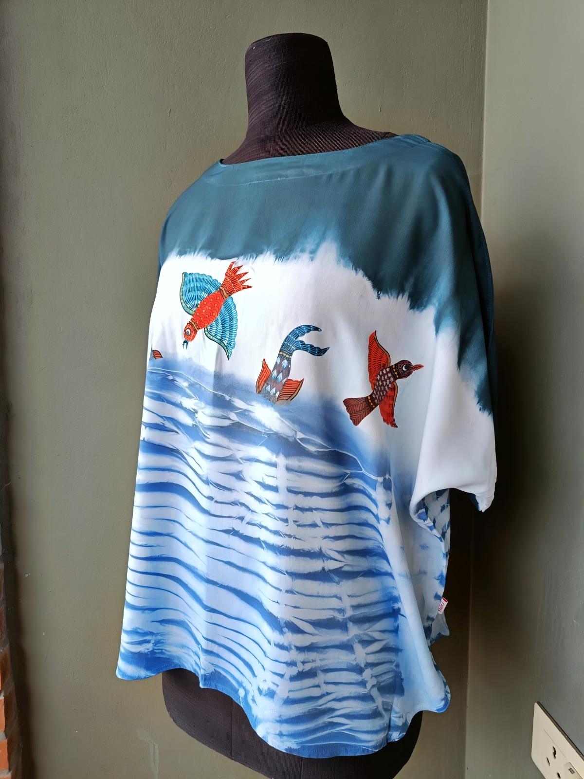 A Shibori and Gond work top from 100 Hands’ 2024 edition