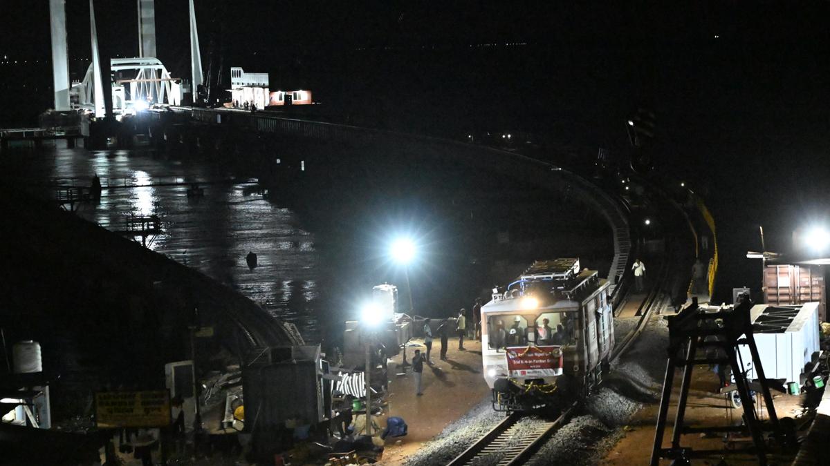 Trial run marks completion of track laying over new Pamban rail bridge