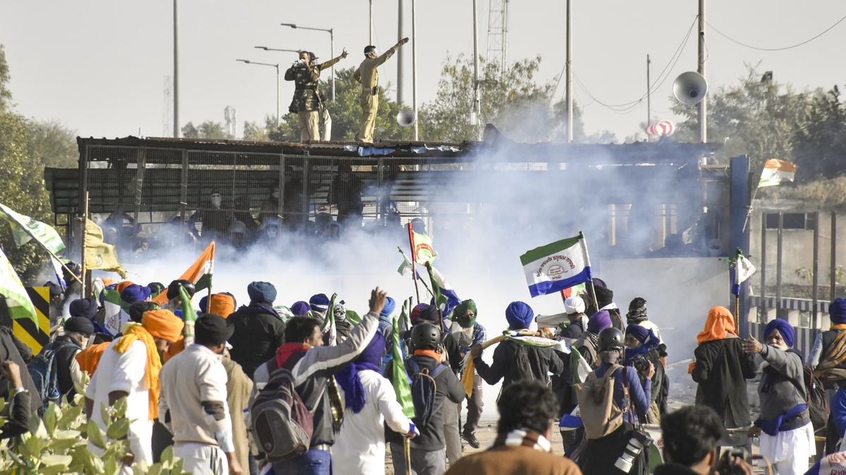 Farmers protest at Shambhu border LIVE updates: Teargas shells lobbed at protesting farmers at Shambhu border to halt march