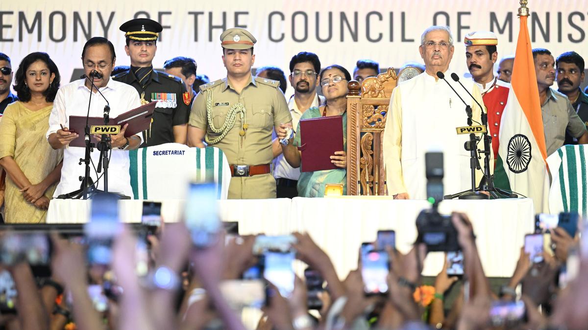 Tricolours, cheers and chaos mark a charged swearing-in ceremony in the capital