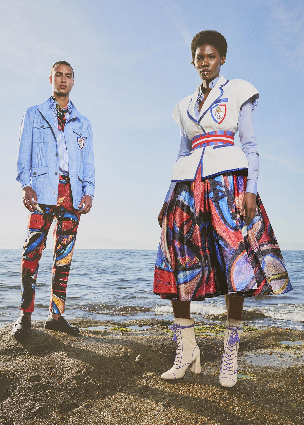 Dress to be worn by Haitian Olympic athletes at the 2024 Summer Olympics in Paris. 