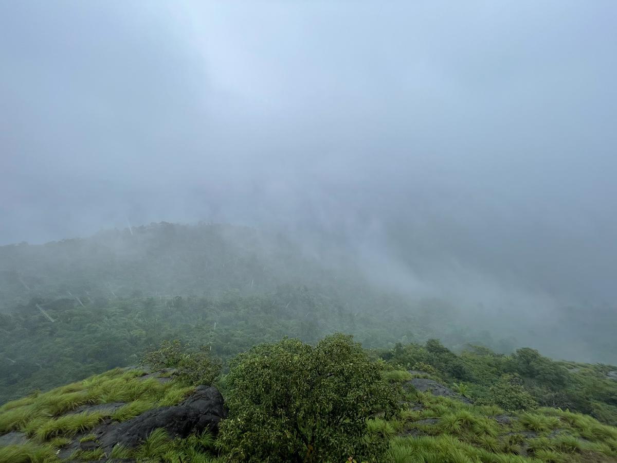 A view of the Western Ghats in July 2022 from Bisle viewpoint, Hassan, Karnataka. A view of the Western Ghats in July 2022 from Bisle viewpoint, Hassan, Karnataka.