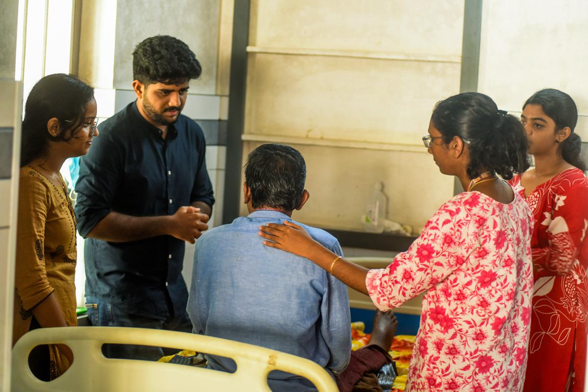 Student volunteers at the Institute of Palliative Medicine in Kozhikode. Student volunteers at the Institute of Palliative Medicine in Kozhikode.