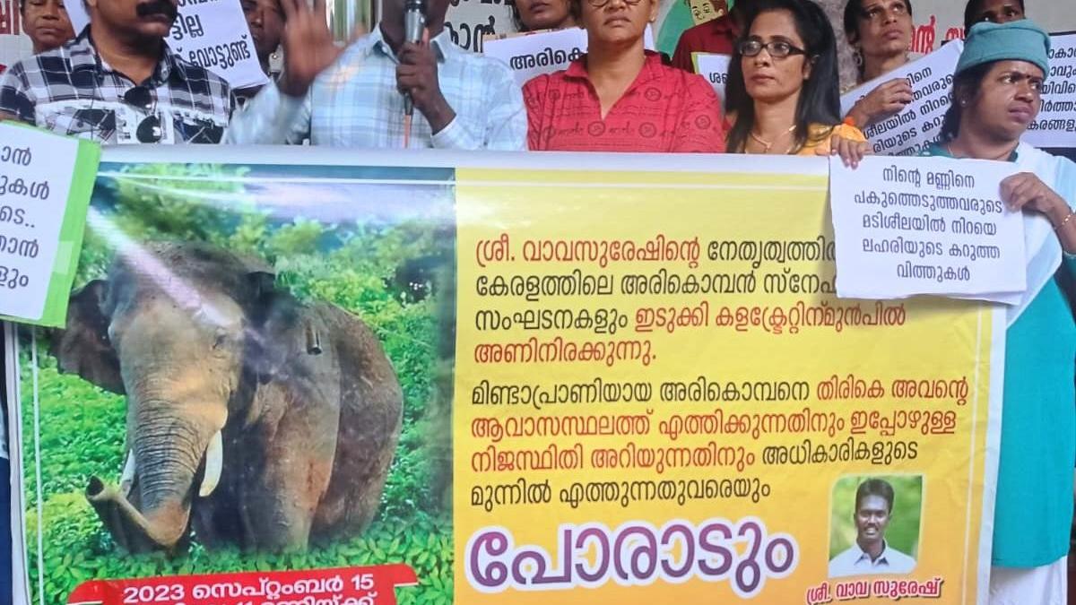 Arikompan fans conducted protest march in Idukki