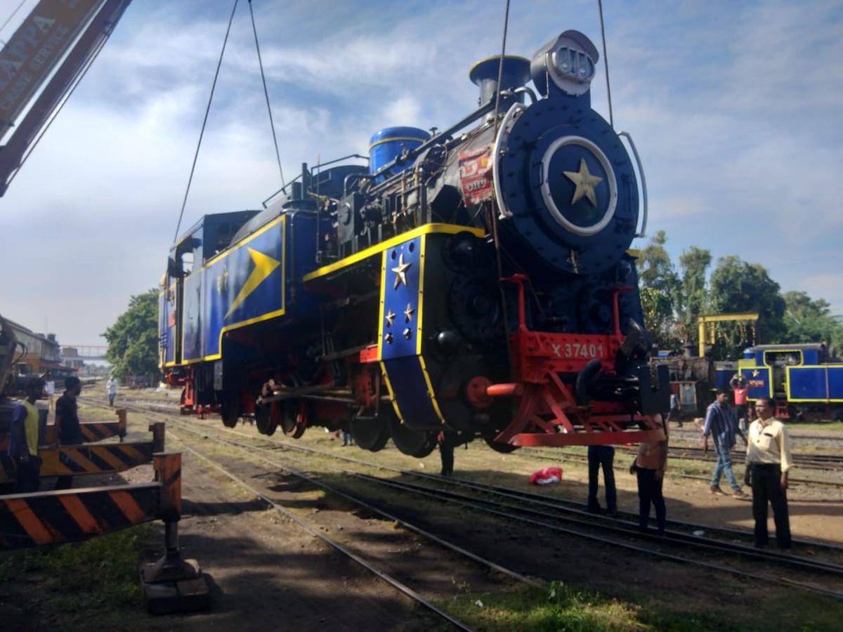 New ‘X’ Class steam locomotive for Nilgiri Mountain Railway lands at Mettupalayam near Coimbatore