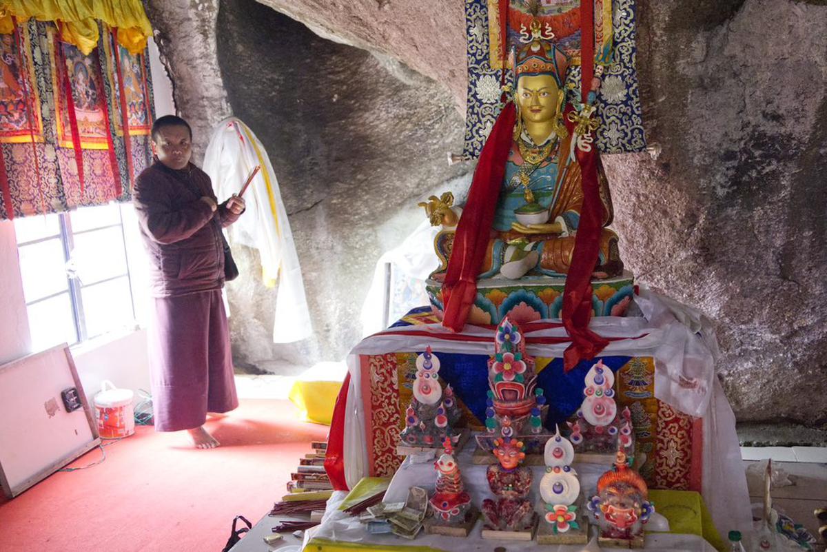 Arunachal Pradesh Chief Minister Pema Khandu at Neh-Pema Shelpu Drupkhang on April 8, 2023. 