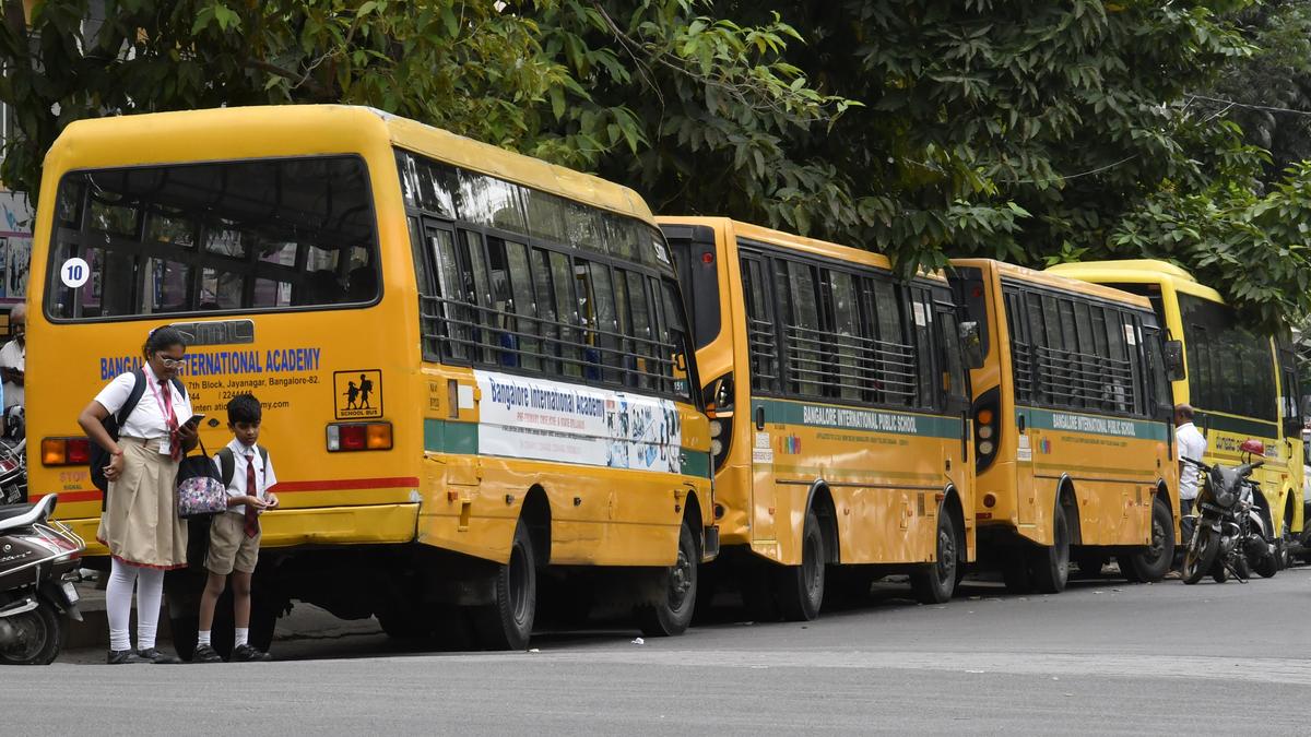 Students suffer minor injuries after school bus skids off road in Belagavi