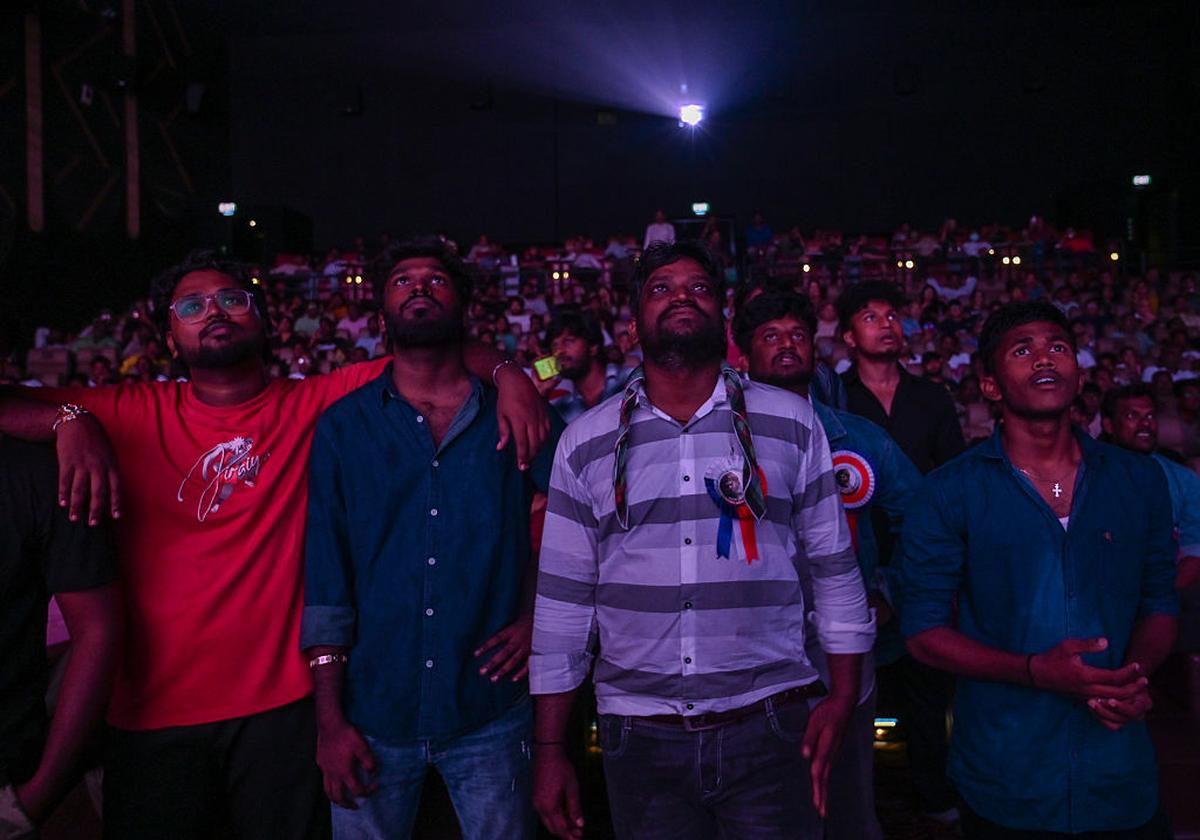Fans at a first day-first show viewing of Rajinikanth’s ‘Coolie’ in a Mumbai cinema hall in August. Fans at a first day-first show viewing of Rajinikanth’s ‘Coolie’ in a Mumbai cinema hall in August.