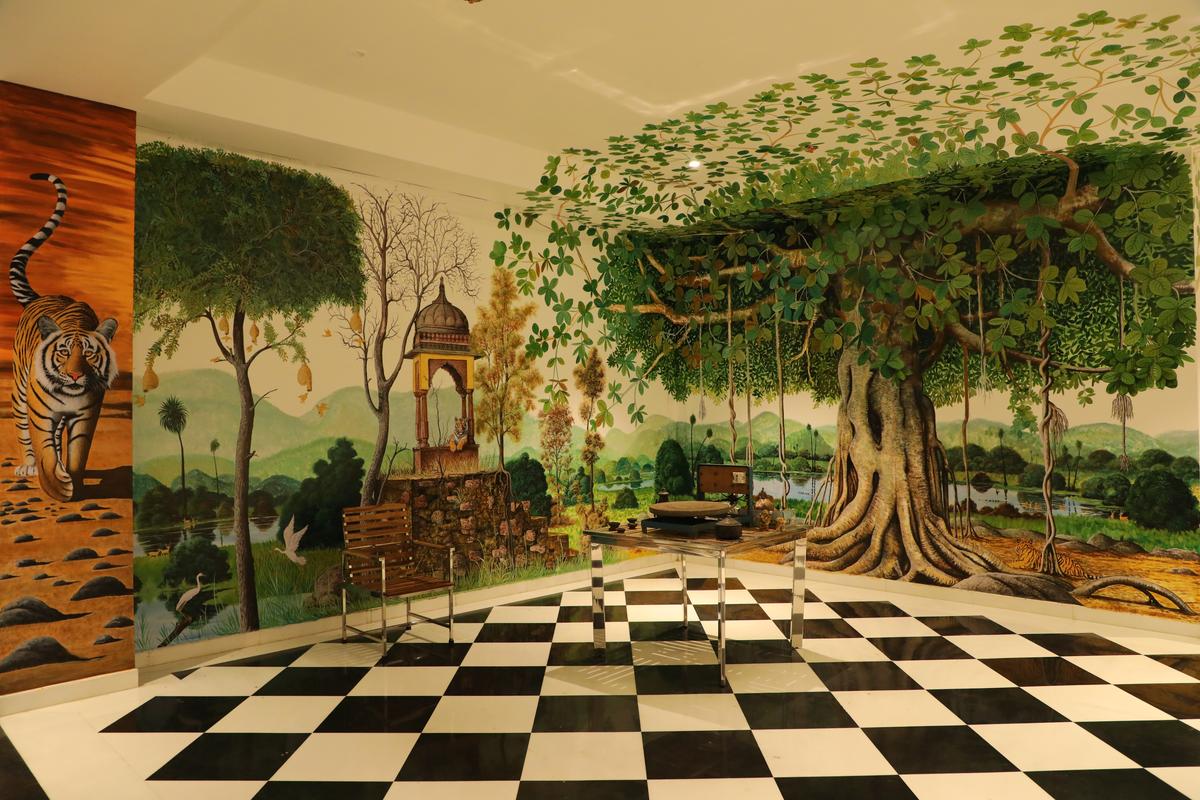 Large murals at Bookmark Resorts Jogi Mahal 