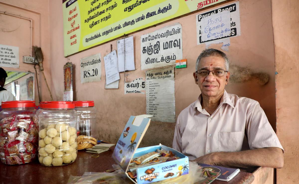Krishna Murthy, owner of  Kameshwari Tiffin Centre, West Mambalam 