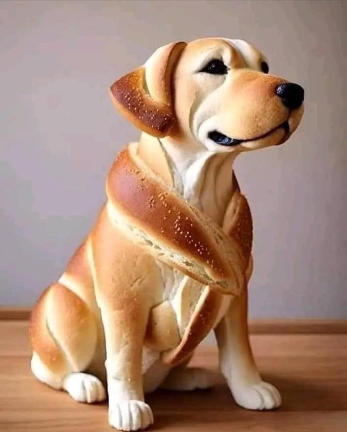 An ornamental salt dough bread baked in the shape of a dog by chef Kaleeswaran.