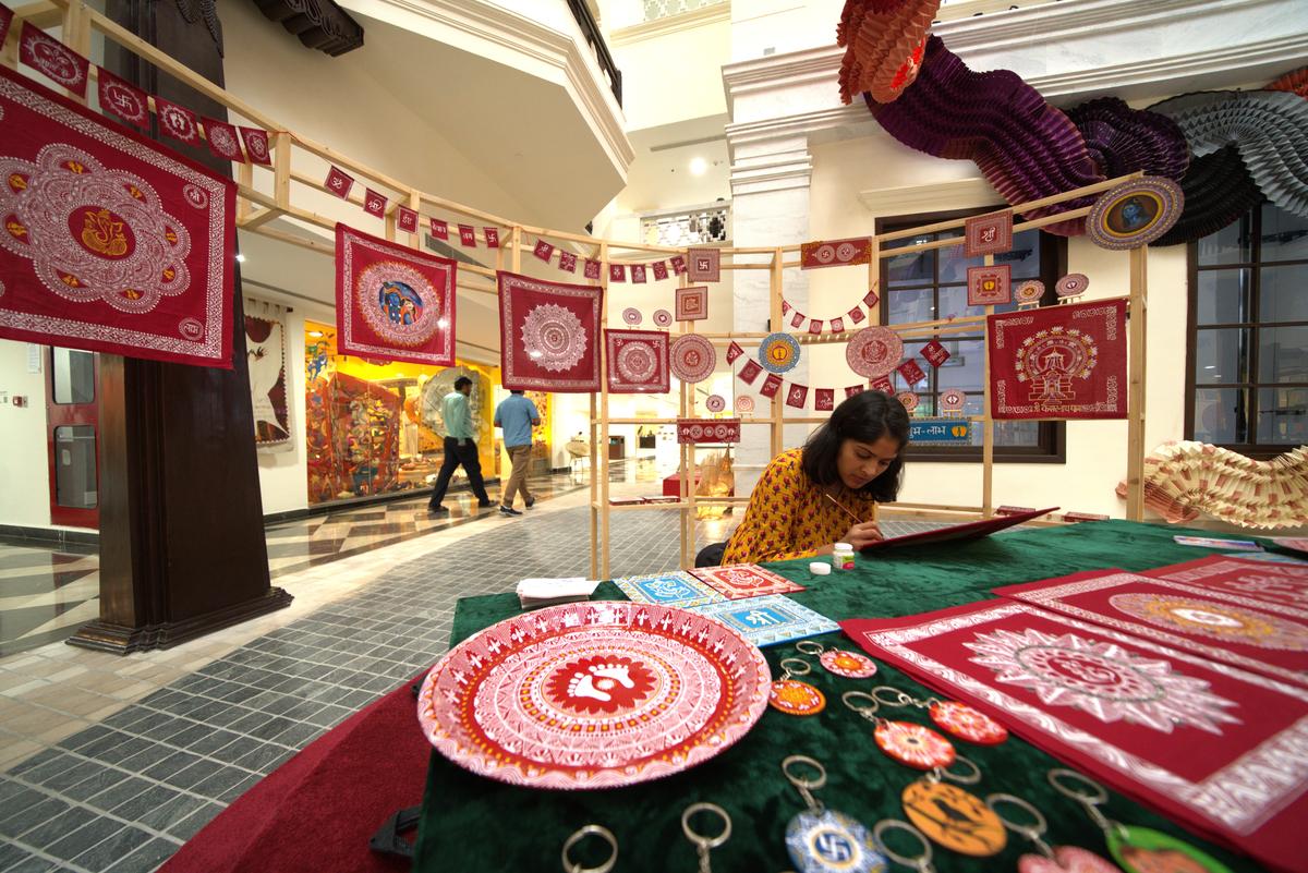 An artisan at work at The Kunj.