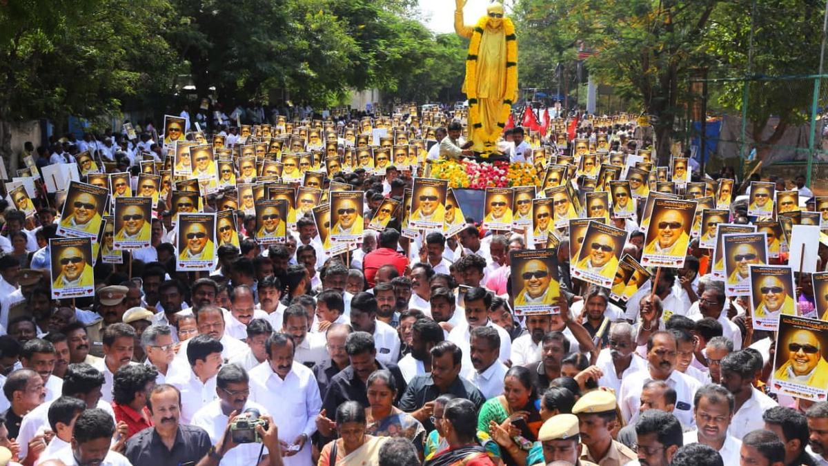 DMK men take out peace march in Coimbatore