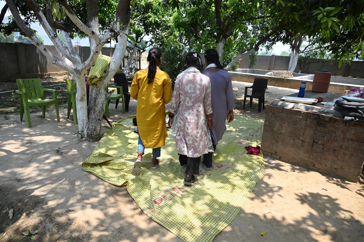 Girls who resisted child marriage in  Mubarakpur Village, in Chandauli District.