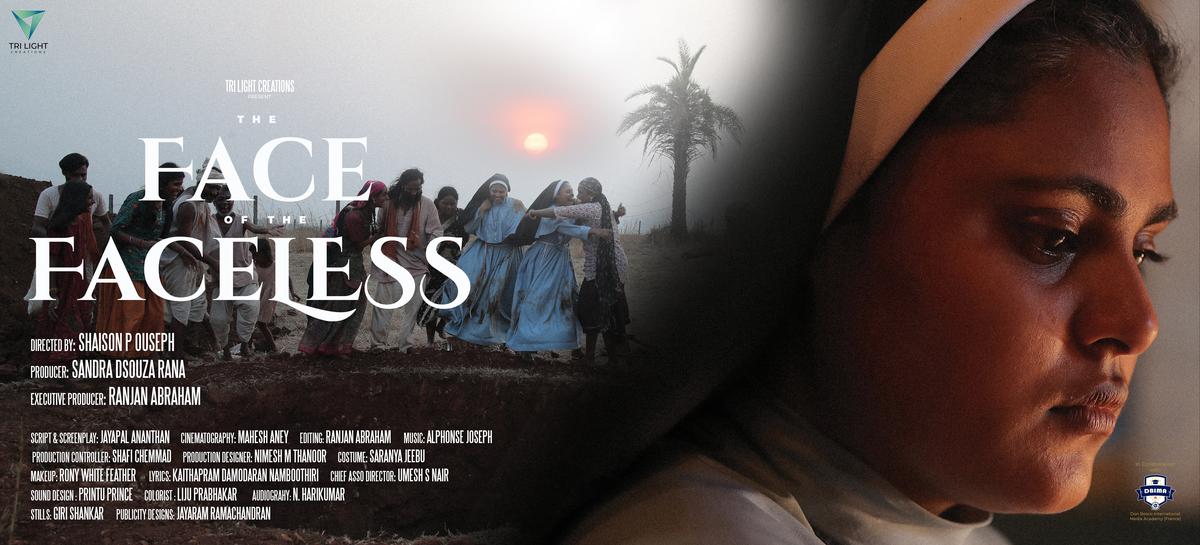 A poster of The Face of the Faceless, on the life of Sister Rani Maria, directed by Shaison P Ouseph