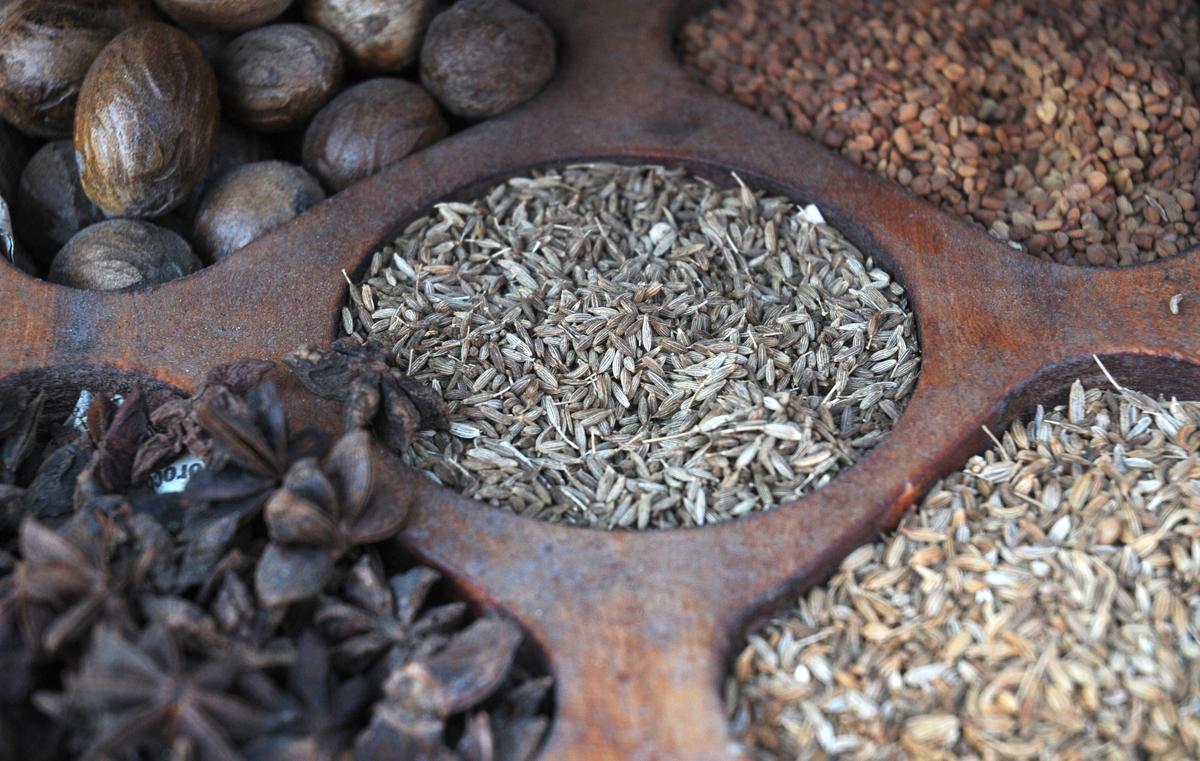Spices on display at the Mattancherry market 